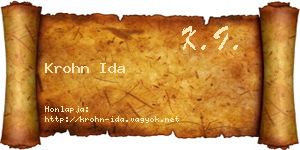 Krohn Ida névjegykártya